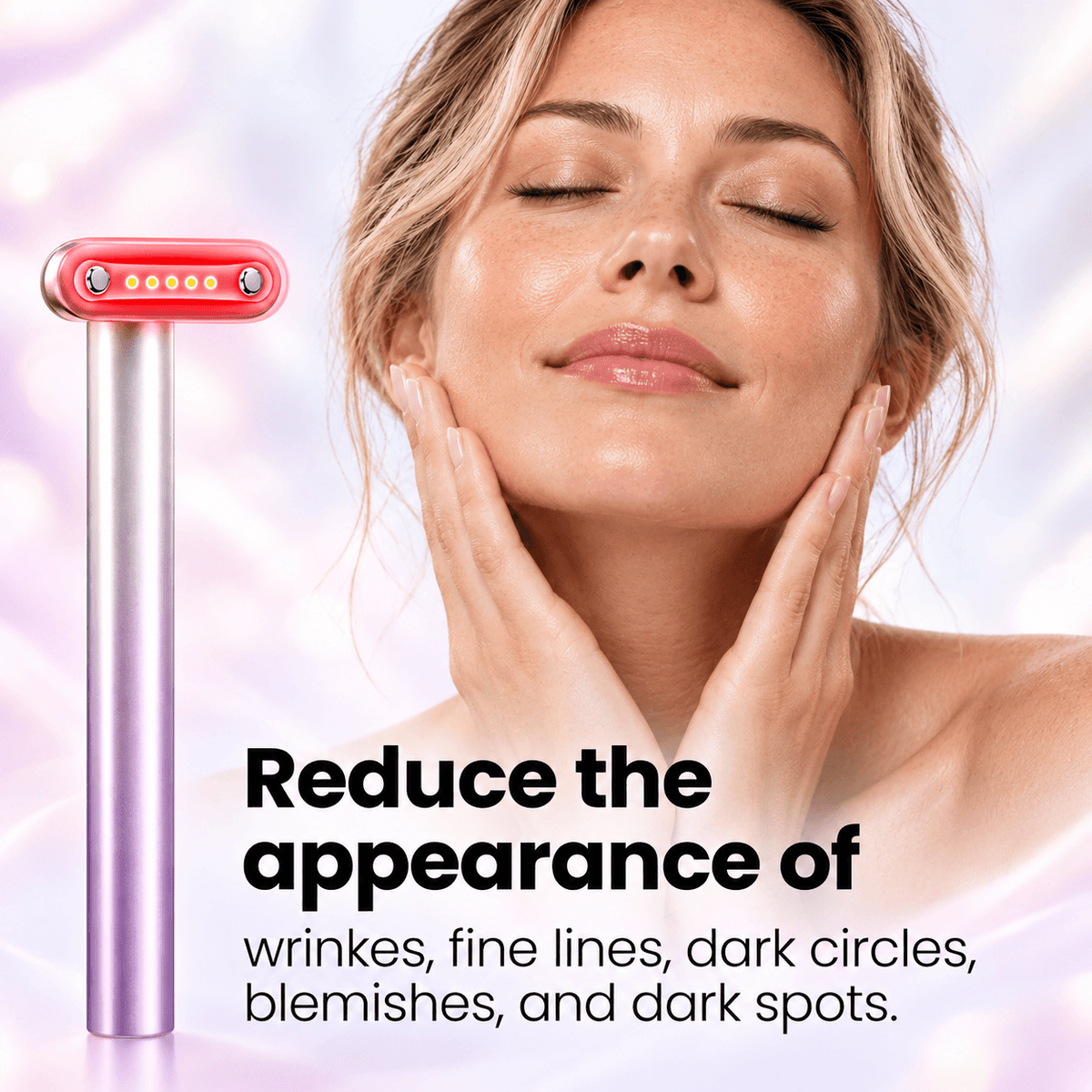 4-in-1 eye wand reducing wrinkles, fine lines, dark circles, blemishes and dark spots for effective eye care.