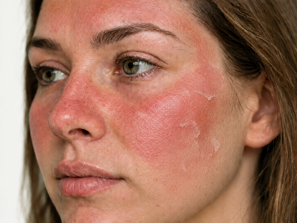 Editorial illustration relating to sun exposure and sunburn