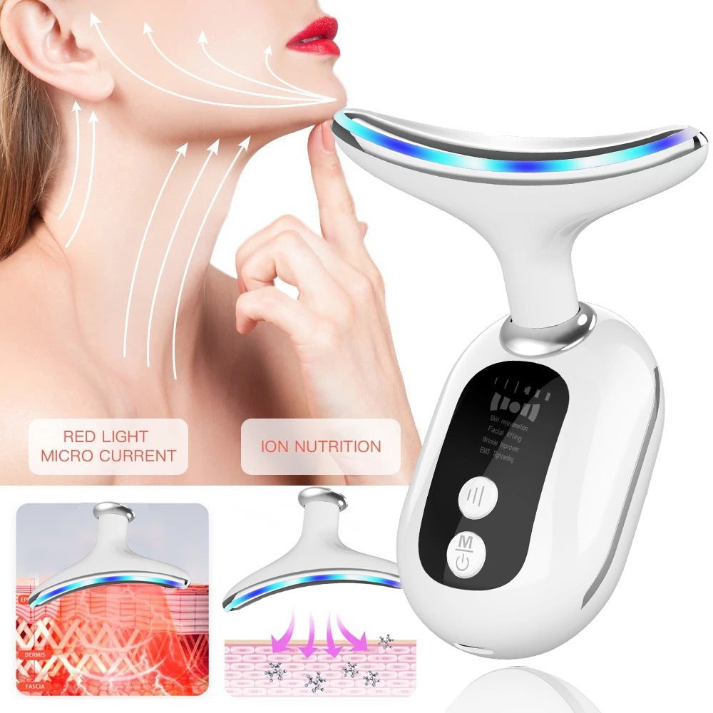 Neck Beauty Instrument Household Face Inductive Therapeutical Instrument Lifting Light Lines Neck Skin Rejuvenation Color Light Micro Current