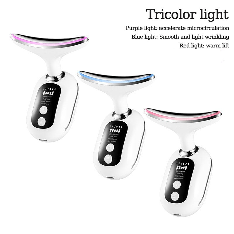 Neck Beauty Instrument Household Face Inductive Therapeutical Instrument Lifting Light Lines Neck Skin Rejuvenation Color Light Micro Current