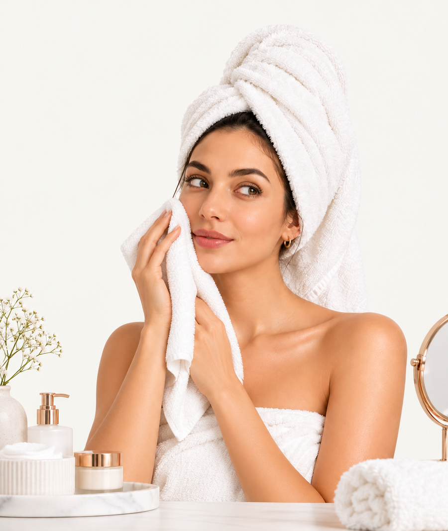 Person preparing clean skin
