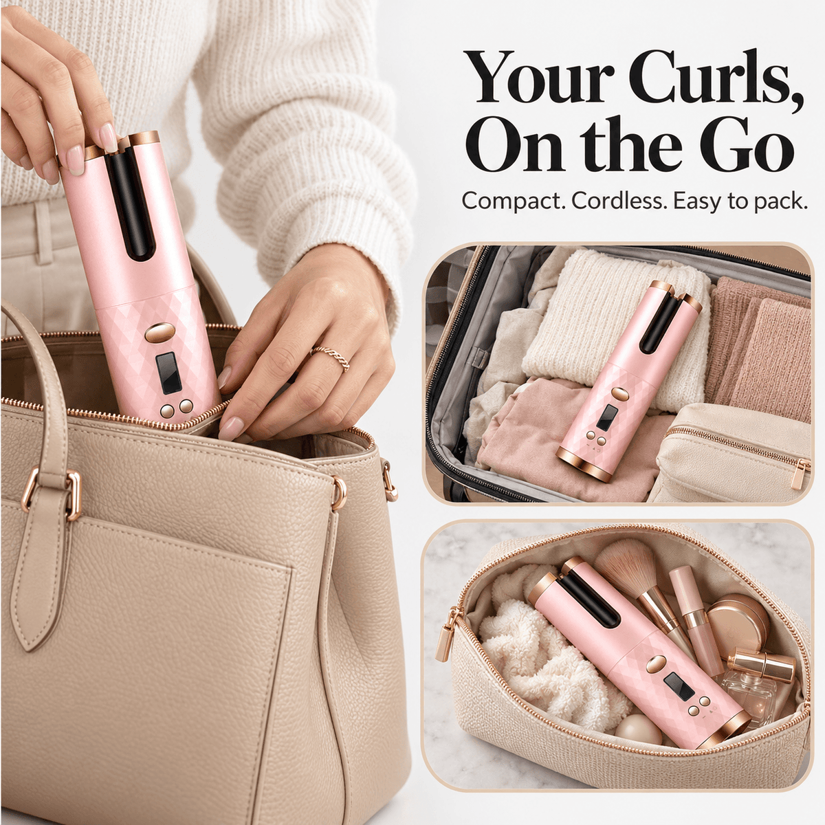 Cordless Automatic Hair Curler – Rechargeable